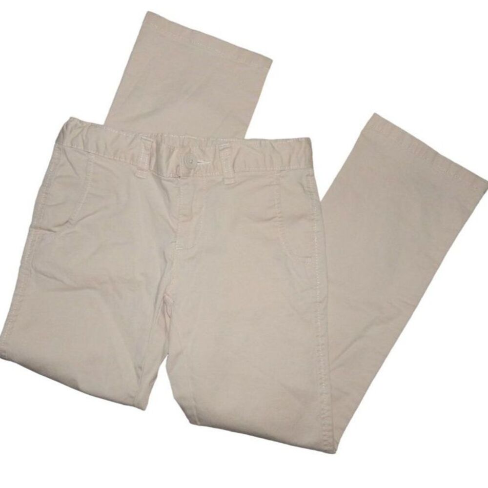 Faded Glory Girls Size 7 Khaki Beige Tan Pants With Adjustable Waist
